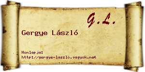 Gergye László névjegykártya