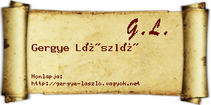 Gergye László névjegykártya